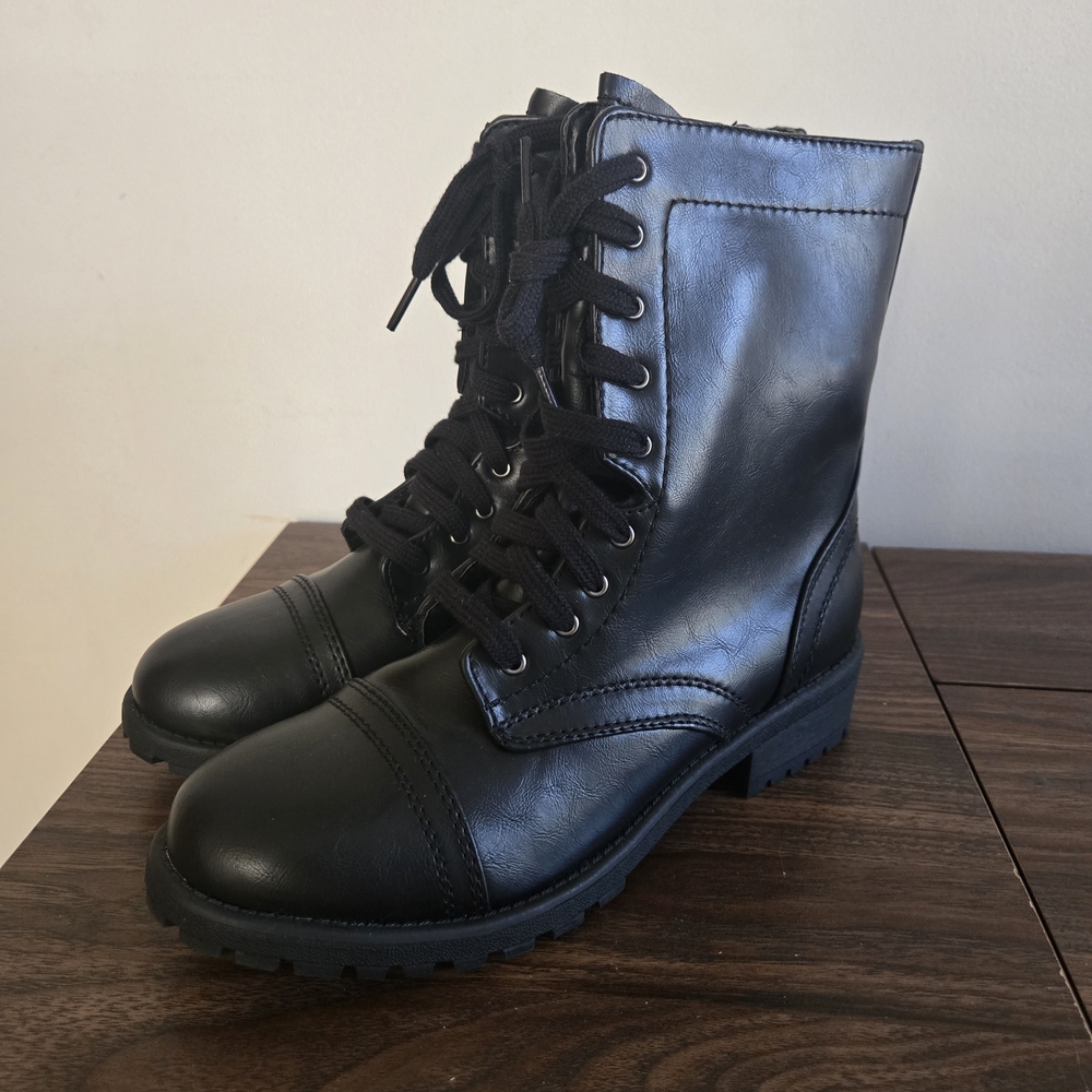 Arizona Jean Company Joyce Combat Boots Womens Size 9M Black Lace Up Memory Foam - Picture 8 of 14